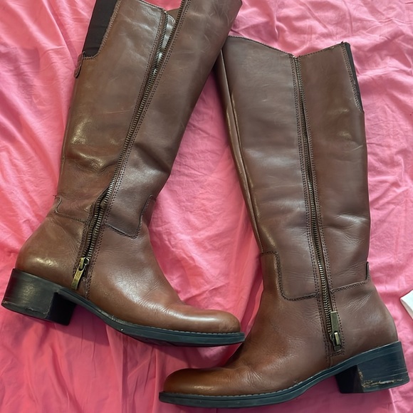 Franco Sarto size 7 brown leather riding boots - Picture 1 of 11